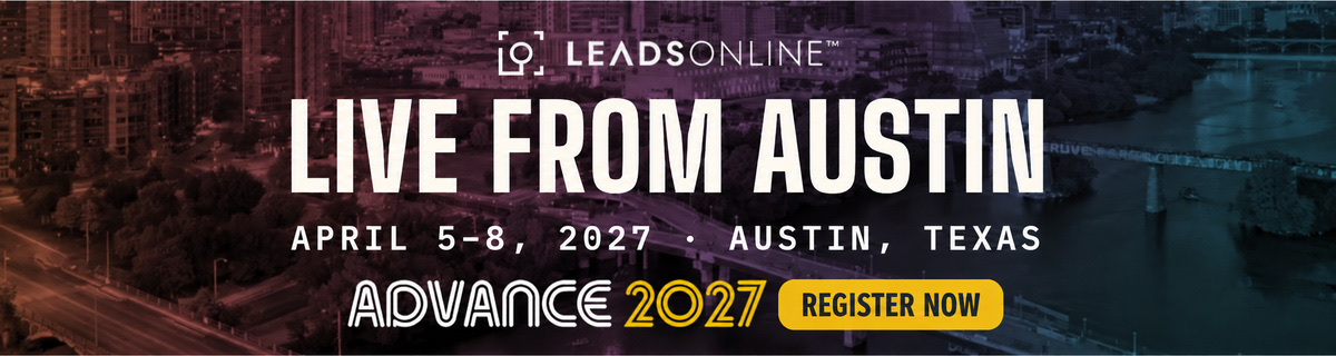 LeadsOnline Advance 2027. Live from Austin. April 5-8, 2027, Austin, Texas. Register now.